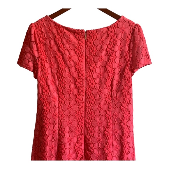 Karl Lagerfeld Dress 12 Women's Pink Short Sleeve Lined Cut Out Floral Back Zip - Picture 6 of 13